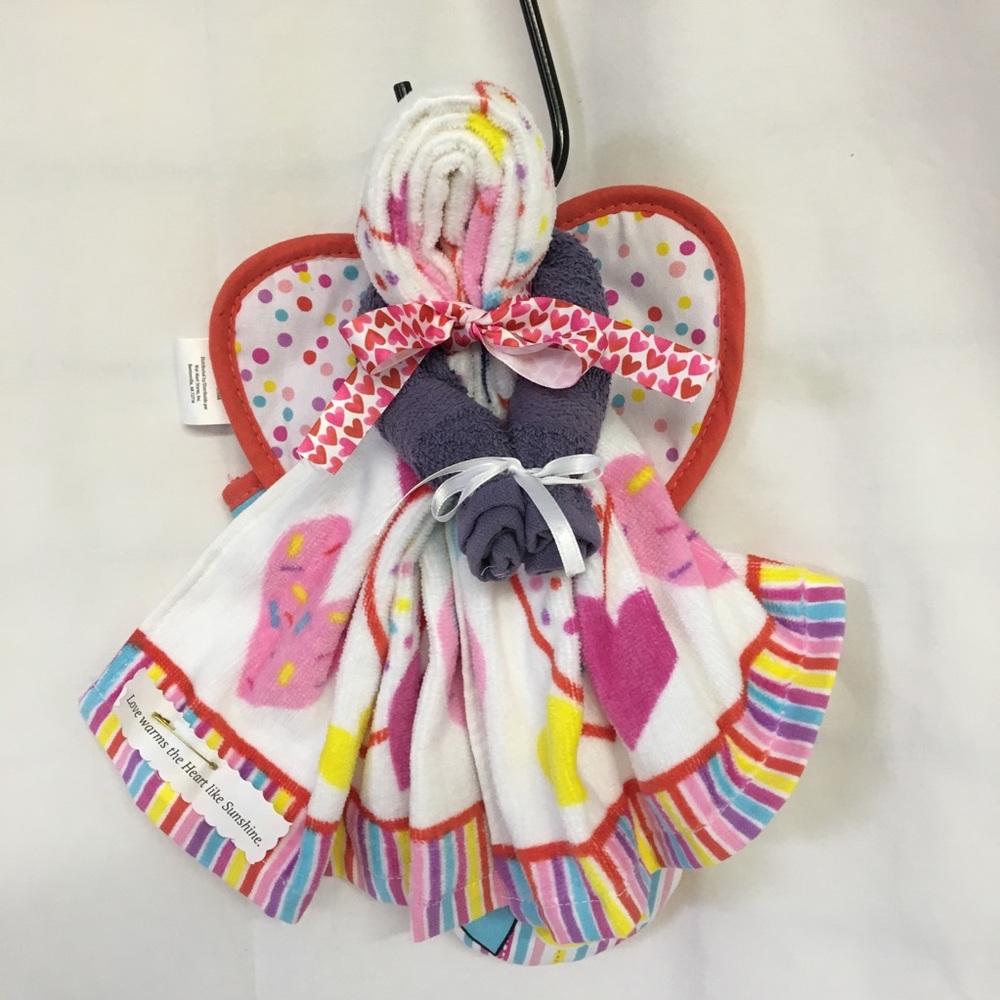 Kitchen Towel Love Angel New Handmade w/hearts 💕